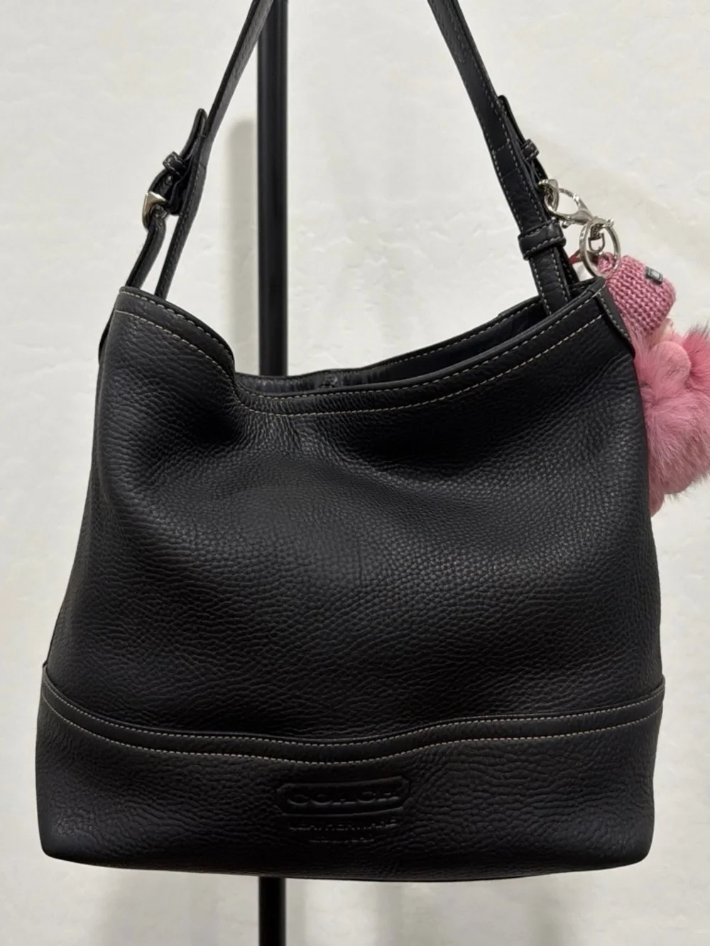 Vintage Coach Pebbled Leather Bucket Hobo Bag